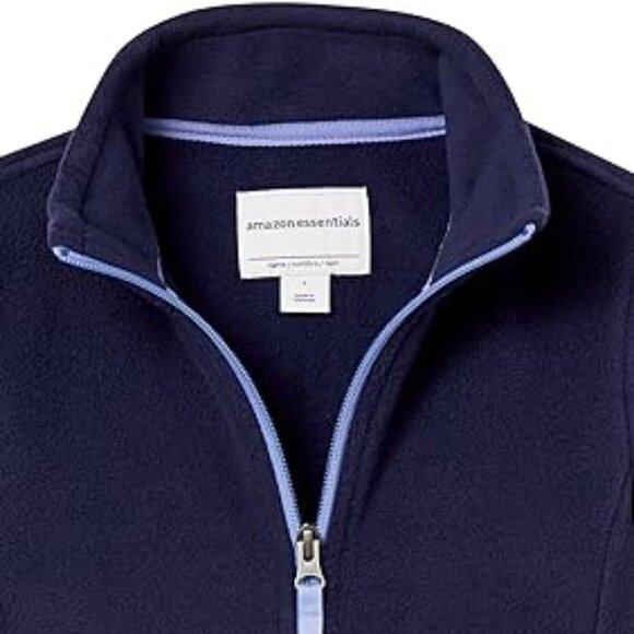NEW Amazon Essentials Girls and Toddlers' Polar Fleece Full-Zip Mock Jacket Navy - Picture 3 of 6